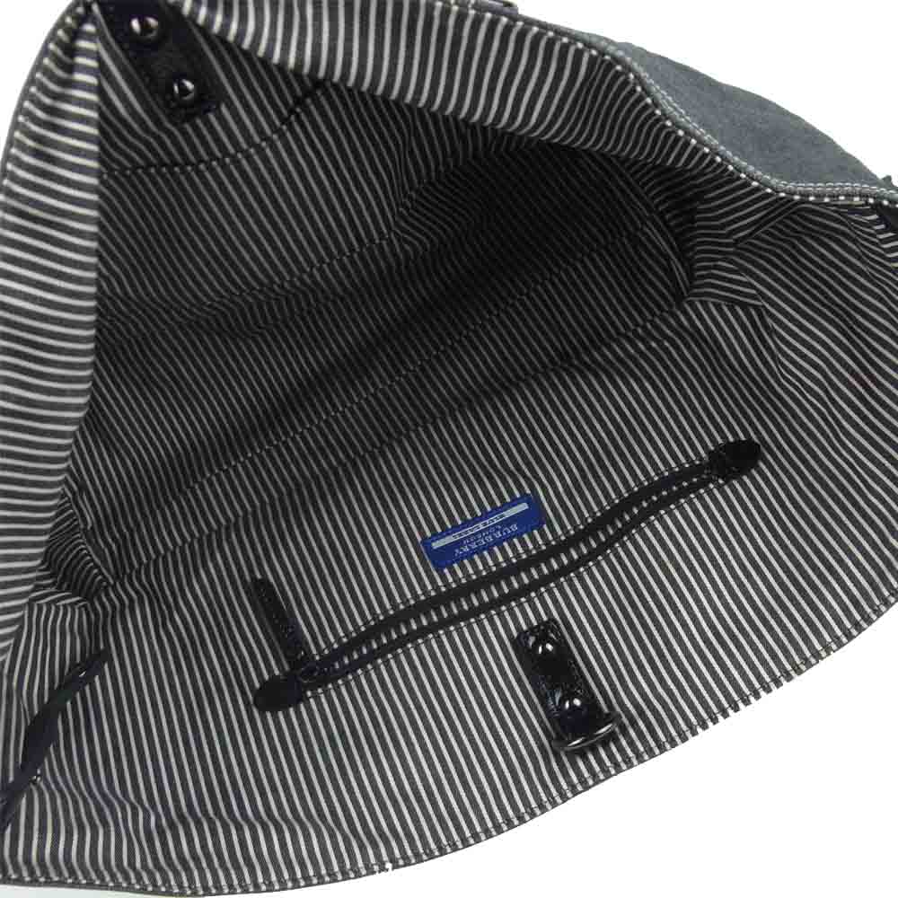 BURBERRY BLUE LABEL バーバリーブルーレーベル ロゴ プレート付 船型 デニム トート バッグ グレー系【中古】