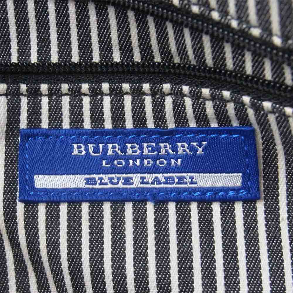 BURBERRY BLUE LABEL バーバリーブルーレーベル ロゴ プレート付 船型 デニム トート バッグ グレー系【中古】