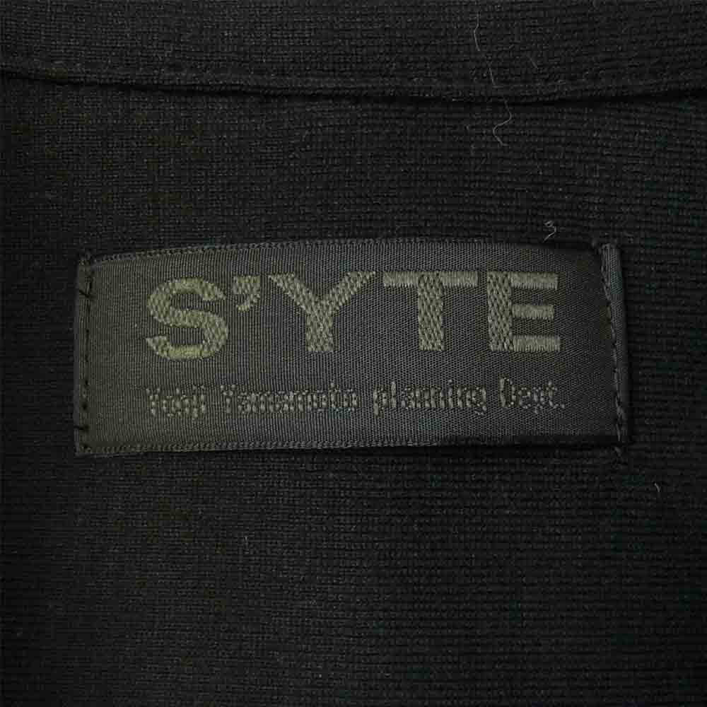 Yohji Yamamoto ヨウジヤマモト S'YTE US-B11-080-1 Cotton Broad Jersey Regular Collar Panel Shirt コットンブロード ジャージー 切替 シャツ ブラック系 ホワイト系 3【美品】【中古】