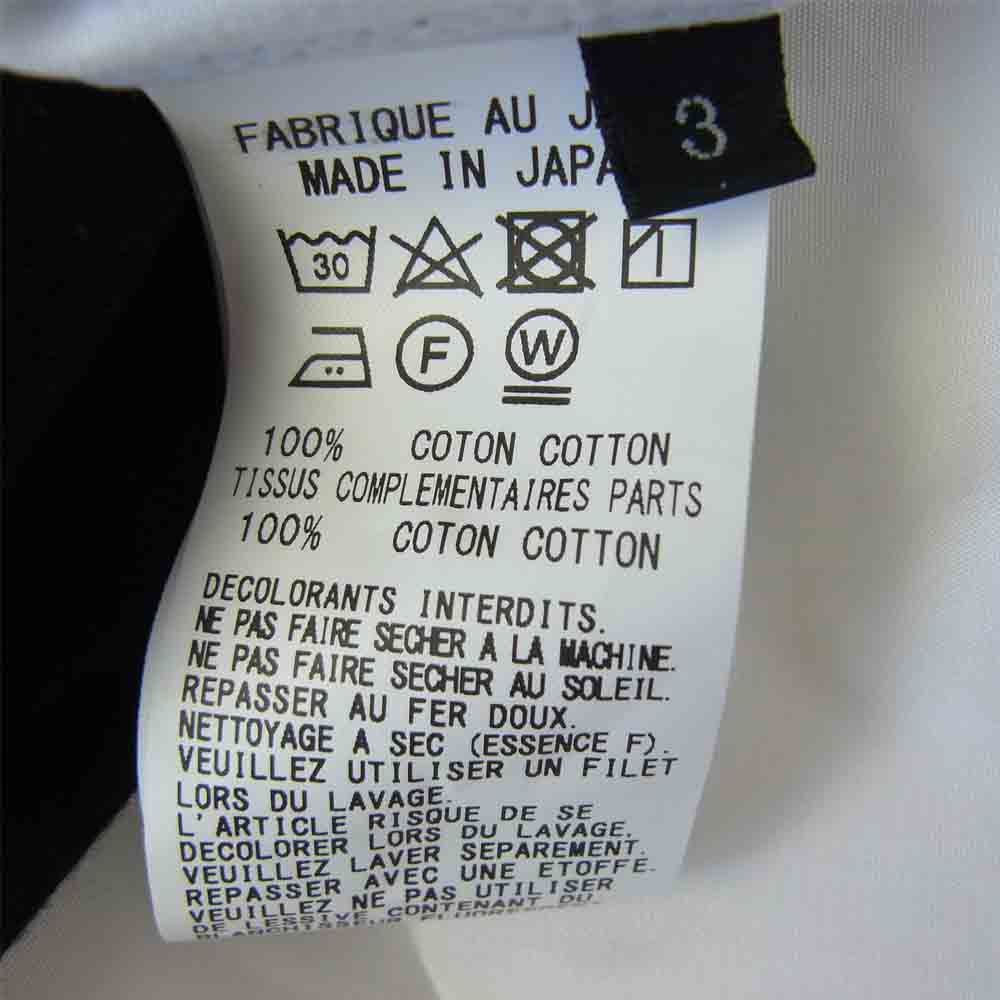 Yohji Yamamoto ヨウジヤマモト S'YTE US-B11-080-1 Cotton Broad Jersey Regular Collar Panel Shirt コットンブロード ジャージー 切替 シャツ ブラック系 ホワイト系 3【美品】【中古】