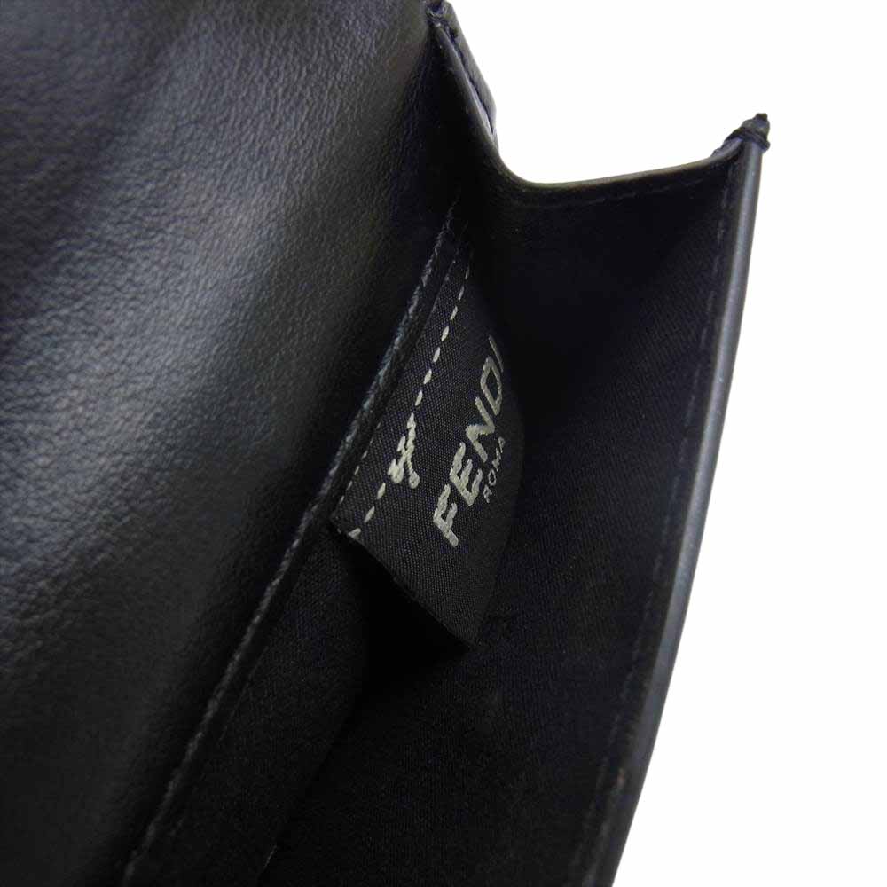 FENDI フェンディ 8M0395 AAYZ FENDI ROMA MICRO TRIFOLD WALLET ロゴ 3つ折り ミニ財布【中古】