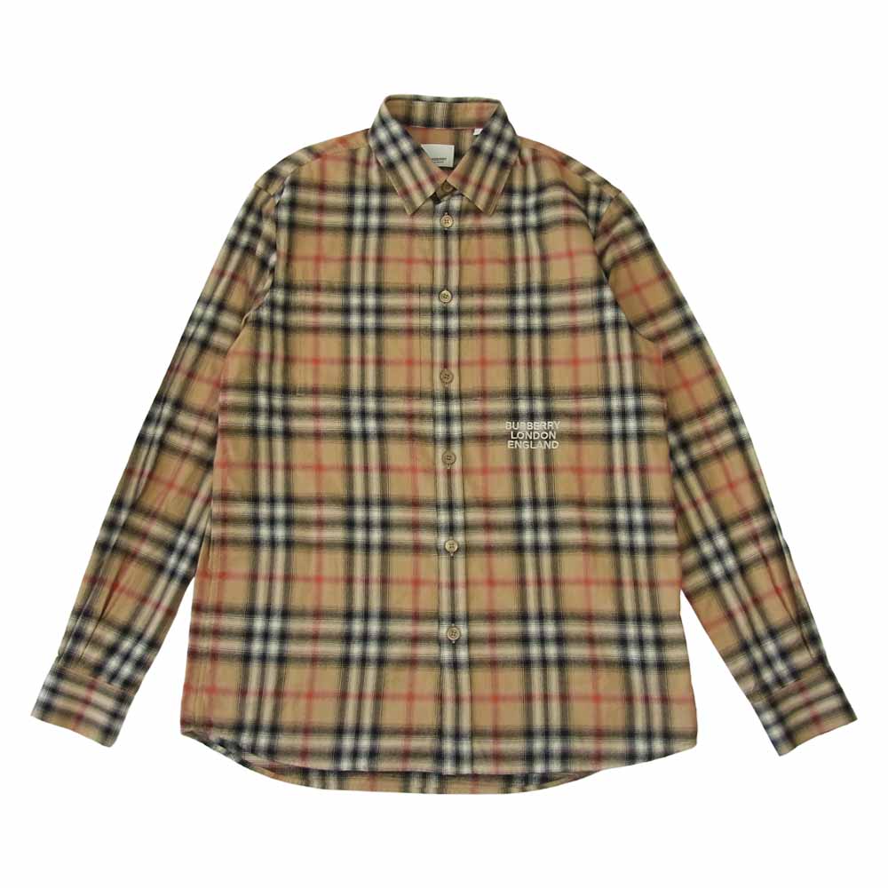 BURBERRY バーバリー LONDON ENGLAND バーバリー・ジャパンタグ 8036773 ノヴァチェック柄 刺繍 長袖 シャツ ベージュ系 XS【中古】