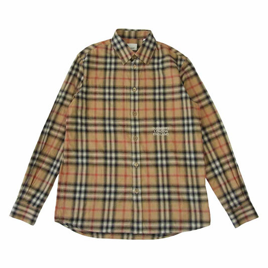 BURBERRY バーバリー LONDON ENGLAND バーバリー・ジャパンタグ 8036773 ノヴァチェック柄 刺繍 長袖 シャツ ベージュ系 XS【中古】