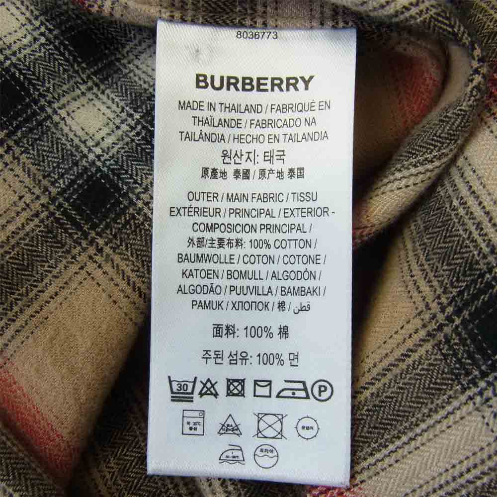 BURBERRY バーバリー LONDON ENGLAND バーバリー・ジャパンタグ 8036773 ノヴァチェック柄 刺繍 長袖 シャツ ベージュ系 XS【中古】