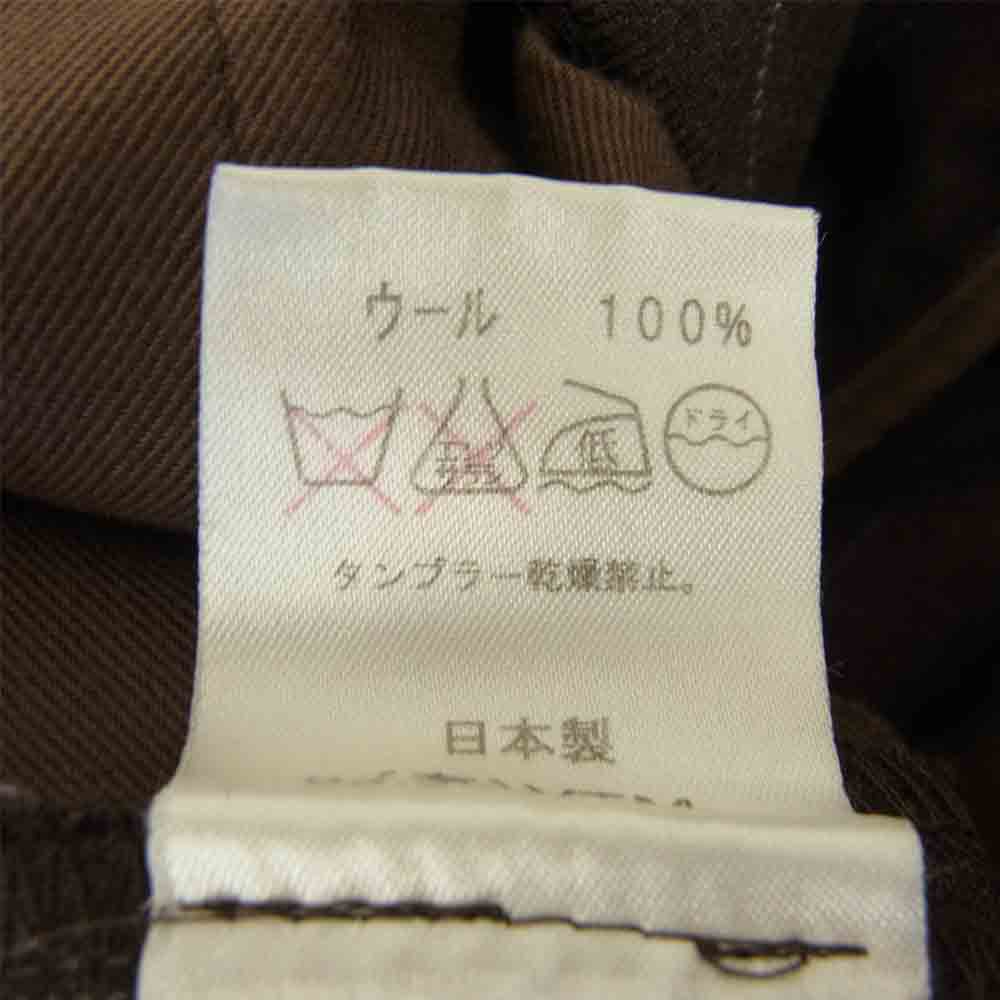 VICTIM ヴィクティム シンチバック ウール ストライプ トラウザー パンツ ブラウン系 L【中古】