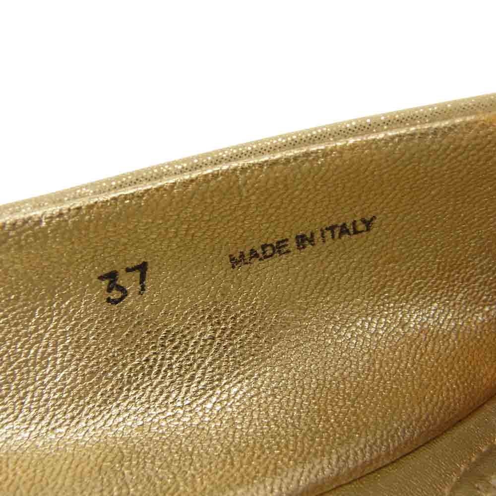 JIMMY CHOO ジミーチュウ スター スタッズ フラットシューズ ゴールド系 37【中古】