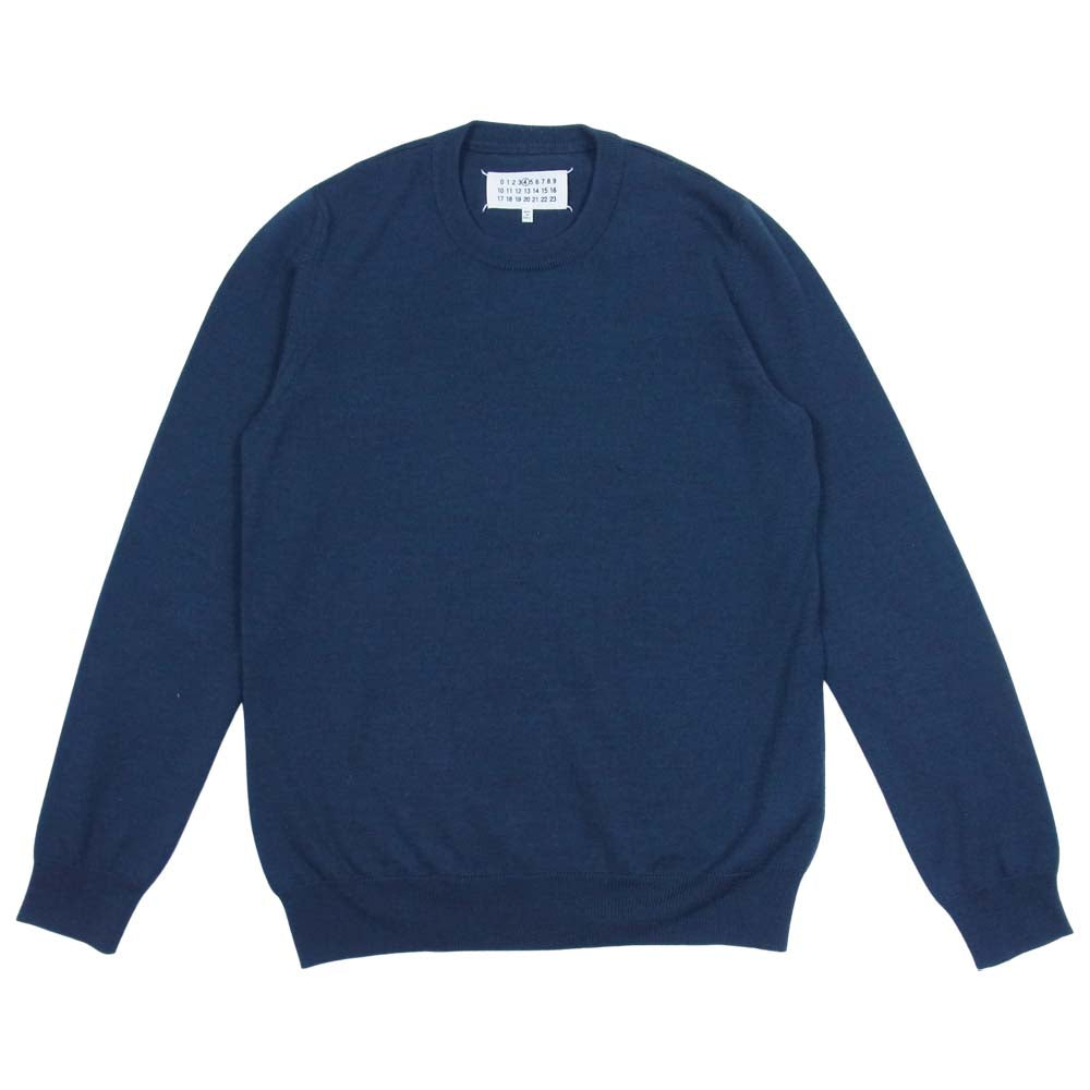 MAISON MARGIELA メゾンマルジェラ 4ライン スタッフタグ サテン エルボーパッチ クルーネック セーター M【中古】