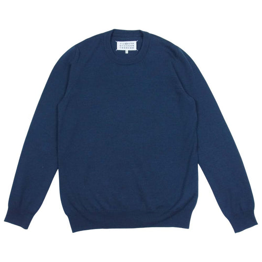 MAISON MARGIELA メゾンマルジェラ 4ライン スタッフタグ サテン エルボーパッチ クルーネック セーター M【中古】