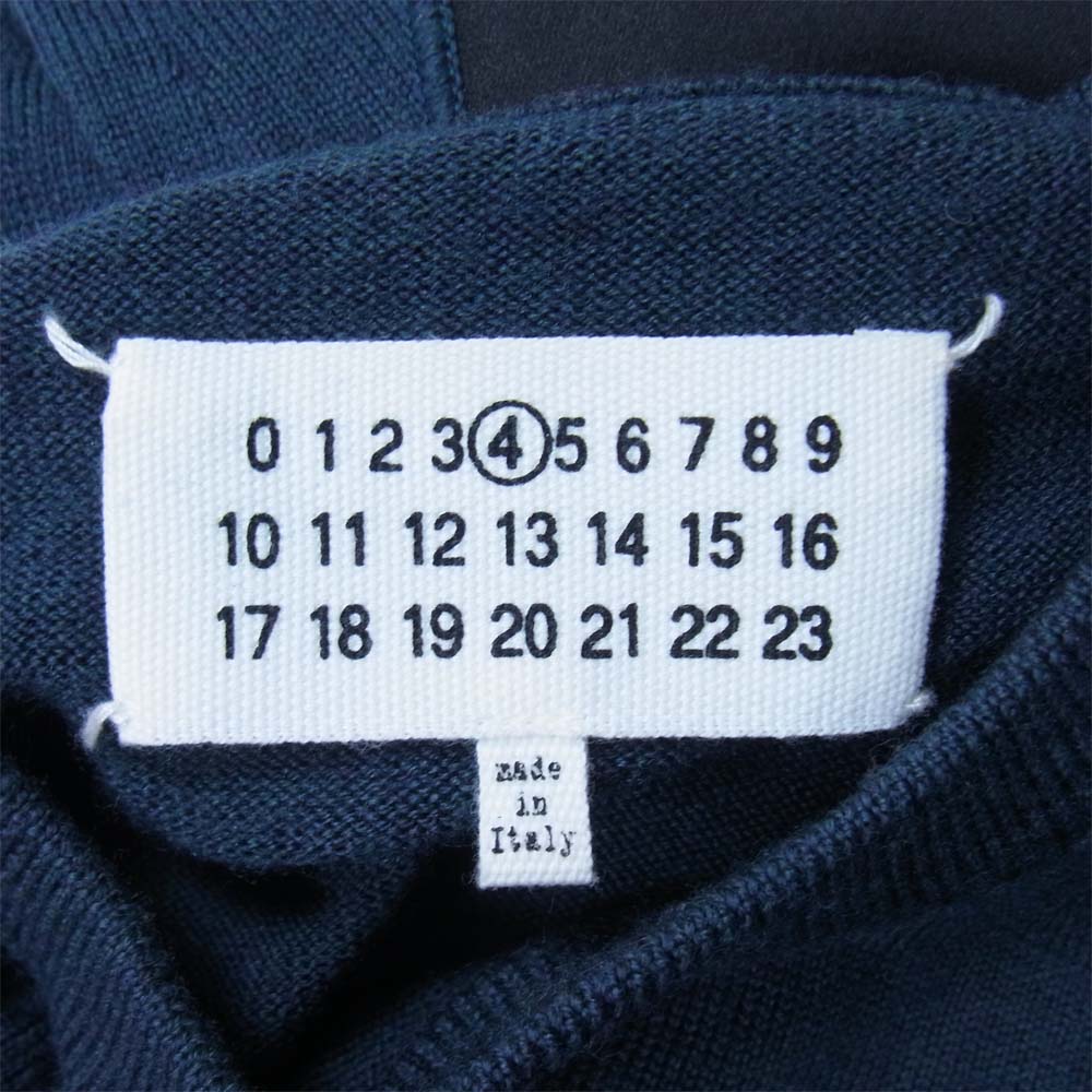 MAISON MARGIELA メゾンマルジェラ 4ライン スタッフタグ サテン エルボーパッチ クルーネック セーター M【中古】