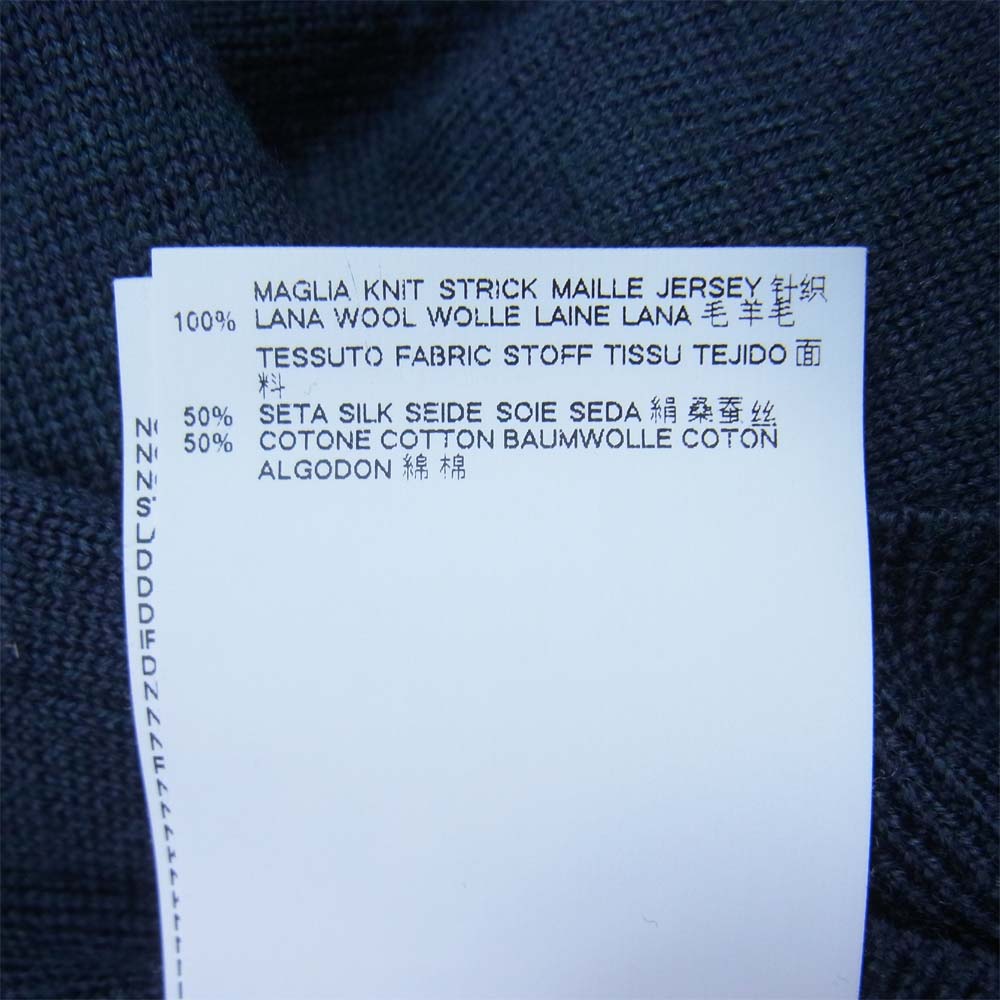 MAISON MARGIELA メゾンマルジェラ 4ライン スタッフタグ サテン エルボーパッチ クルーネック セーター M【中古】