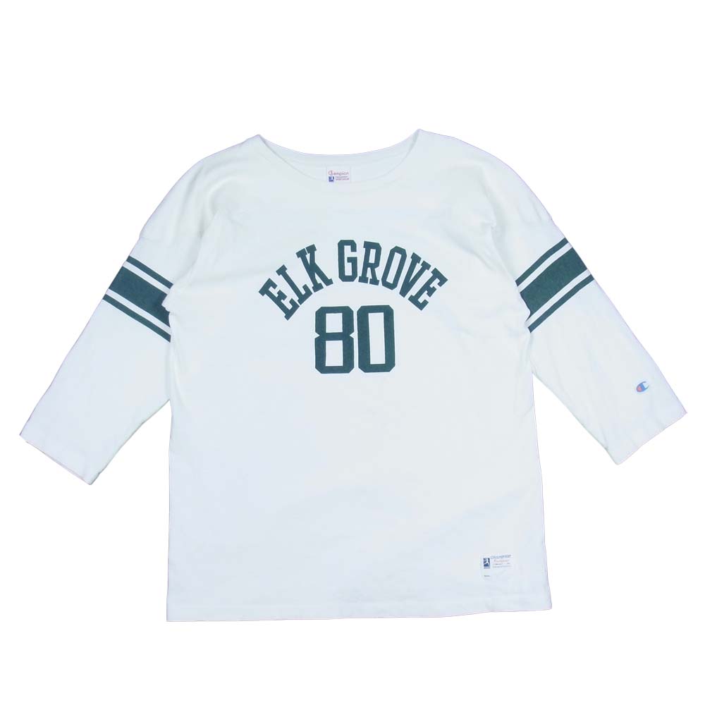 Champion チャンピオン ランタグ 復刻 カレッジロゴ フットボール Tシャツ ホワイト系 XL【中古】