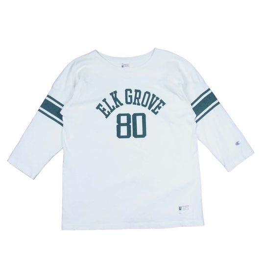Champion チャンピオン ランタグ 復刻 カレッジロゴ フットボール Tシャツ ホワイト系 XL【中古】