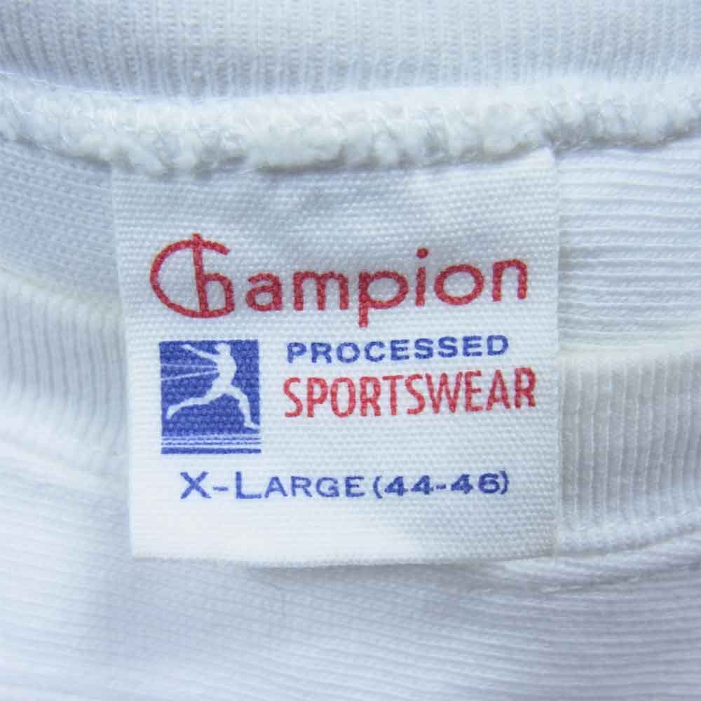 Champion チャンピオン ランタグ 復刻 カレッジロゴ フットボール Tシャツ ホワイト系 XL【中古】