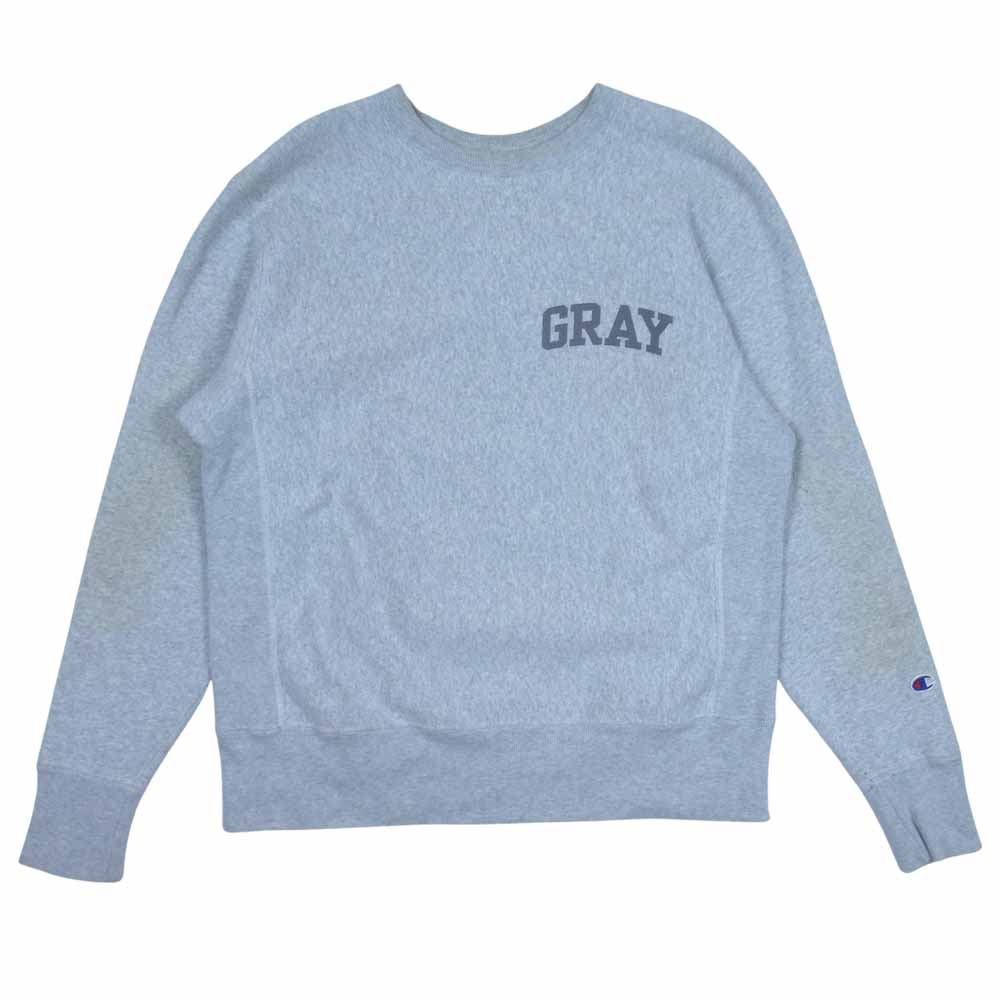 Champion チャンピオン 青タグ 復刻 プリント リバースウィーブ スウェット トレーナー グレー系 M【中古】