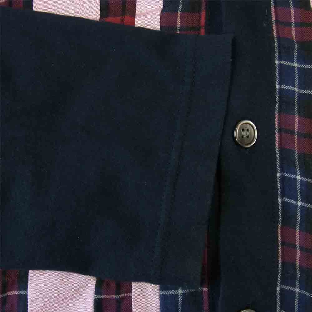 COMME des GARCONS コムデギャルソン HOMME オム HE-T125 チェック 切替 カーディガン ネイビー系 M【中古】