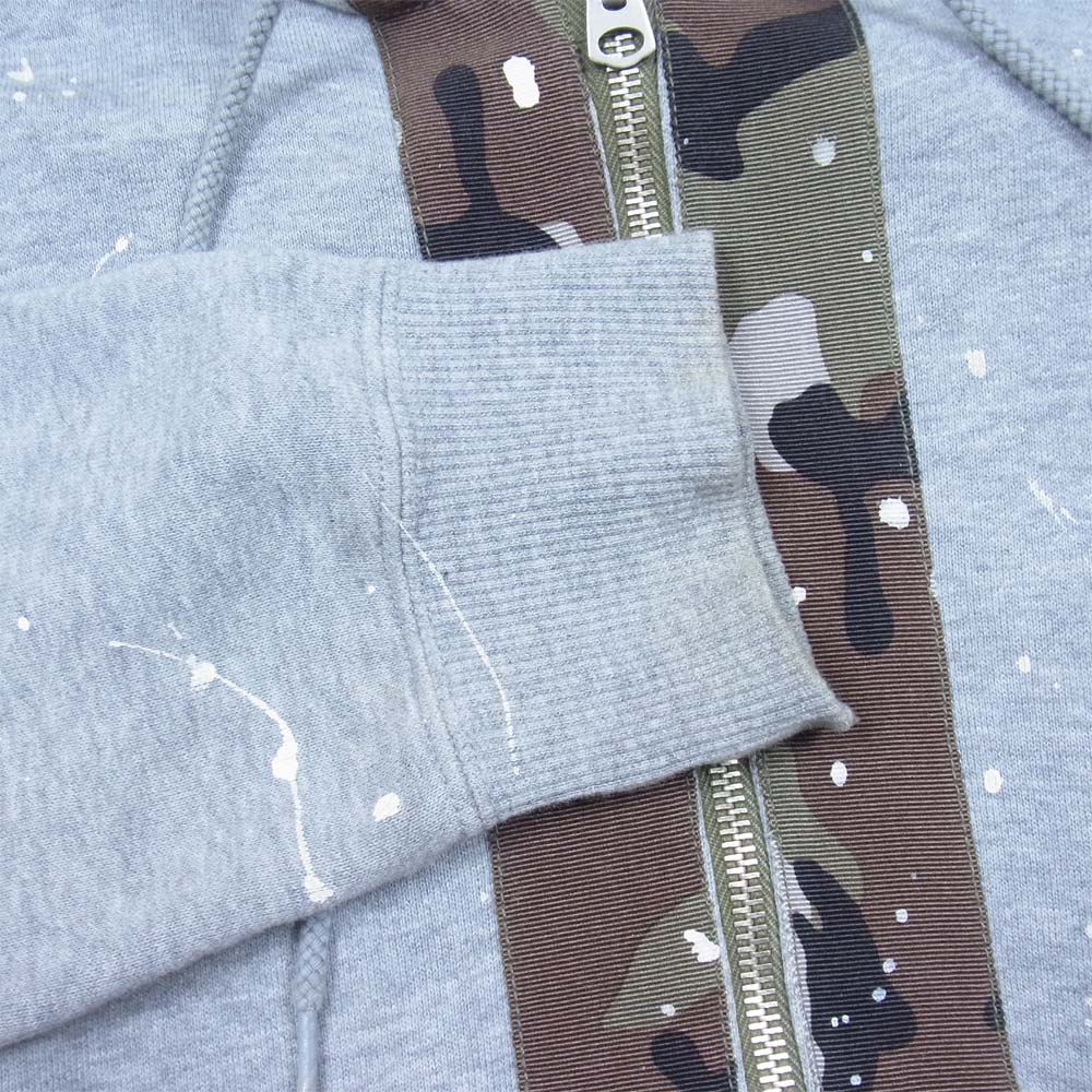 COMME des GARCONS コムデギャルソン 12SS HOMME オム HI-T010 迷彩 カモ 切替 ペイント フルジップ パーカー グレー系 M【中古】