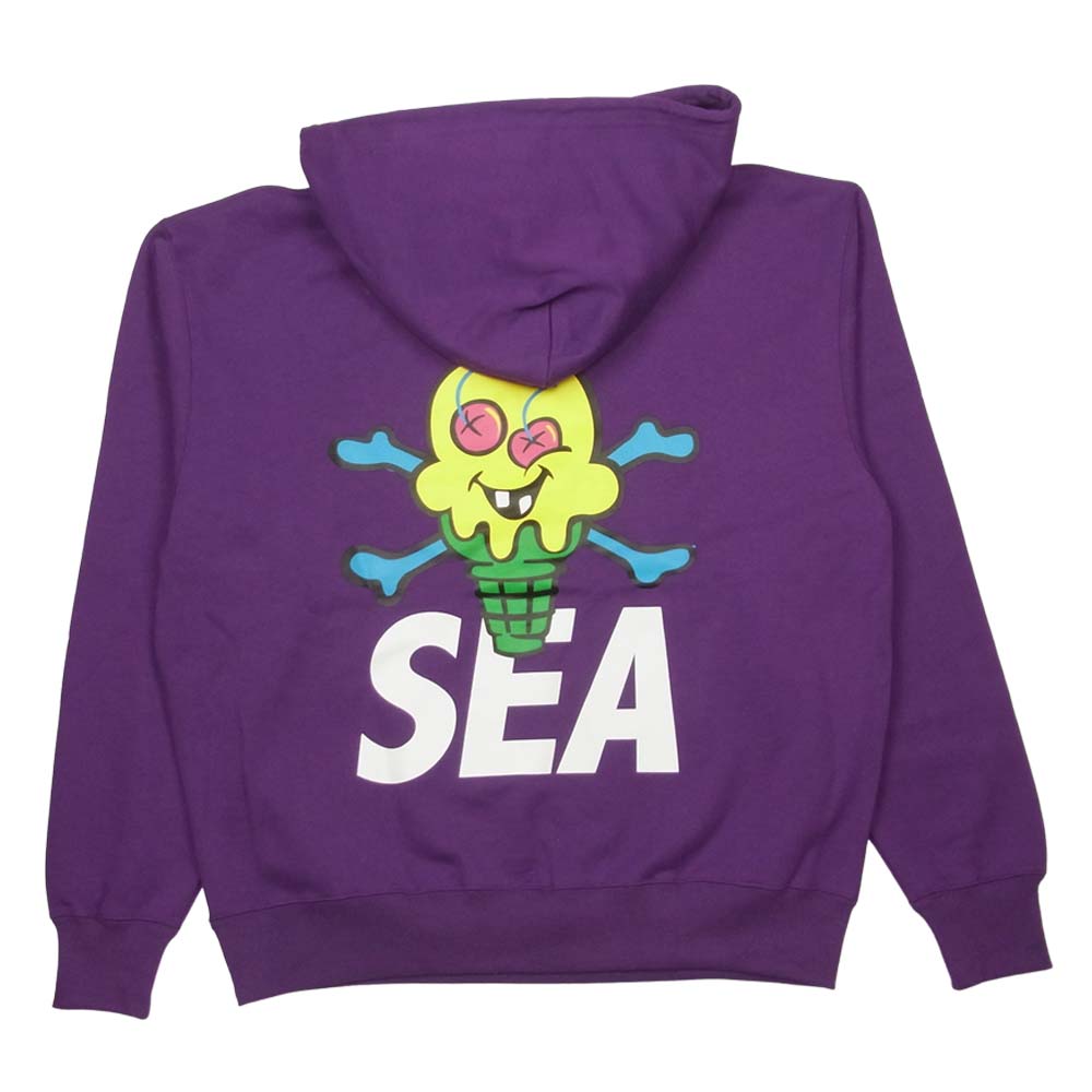 WIND AND SEA ウィンダンシー ICJP215SK005 ICECREAM アイスクリーム COTTON HOODIE #1 コットン フーディ プルオーバー パーカー パープル系 M【新古品】【未使用】【中古】