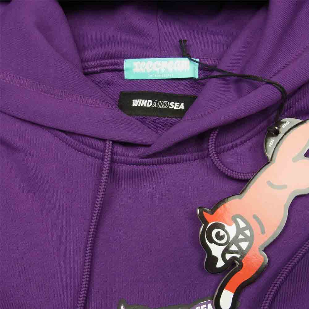 WIND AND SEA ウィンダンシー ICJP215SK005 ICECREAM アイスクリーム COTTON HOODIE #1 コットン フーディ プルオーバー パーカー パープル系 M【新古品】【未使用】【中古】