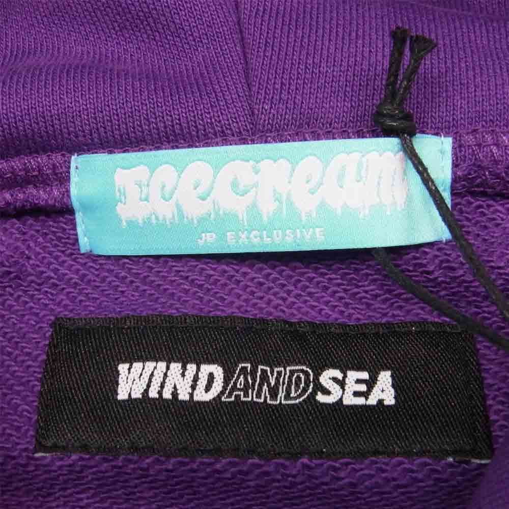 WIND AND SEA ウィンダンシー ICJP215SK005 ICECREAM アイスクリーム COTTON HOODIE #1 コットン フーディ プルオーバー パーカー パープル系 M【新古品】【未使用】【中古】