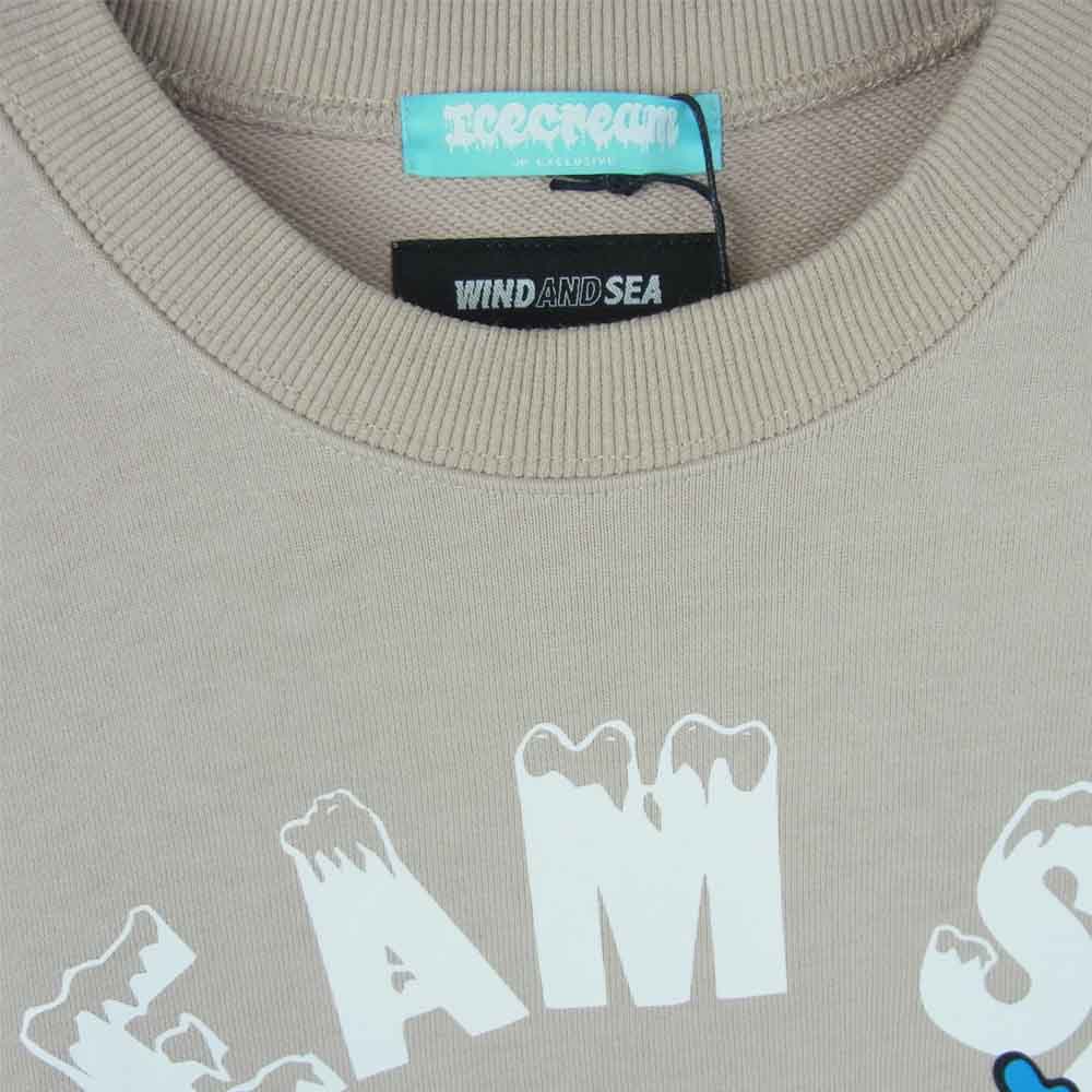 WIND AND SEA ウィンダンシー ICJP215SK007 ICECREAM アイスクリーム COTTON SWEAT SHIRT (CIRCLE) スウェット シャツ トレーナー ベージュ系 M【新古品】【未使用】【中古】