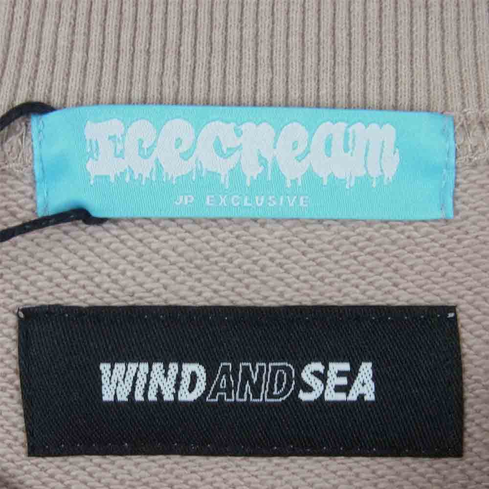 WIND AND SEA ウィンダンシー ICJP215SK007 ICECREAM アイスクリーム COTTON SWEAT SHIRT (CIRCLE) スウェット シャツ トレーナー ベージュ系 M【新古品】【未使用】【中古】