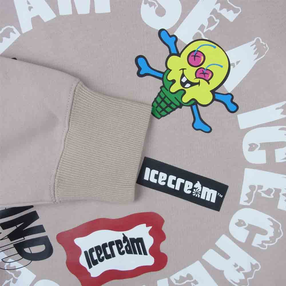 WIND AND SEA ウィンダンシー ICJP215SK007 ICECREAM アイスクリーム COTTON SWEAT SHIRT (CIRCLE) スウェット シャツ トレーナー ベージュ系 M【新古品】【未使用】【中古】