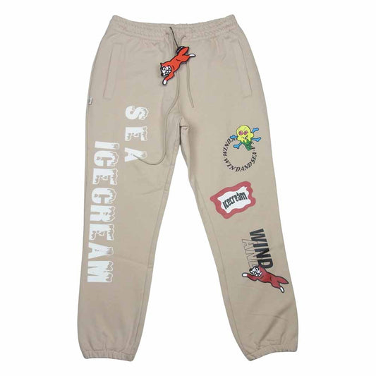 WIND AND SEA ウィンダンシー ICJP215SP006 ICECREAM アイスクリーム COTTON SWEAT PANTS (ICE&SEA) コットン スウェット パンツ ベージュ系 L【新古品】【未使用】【中古】