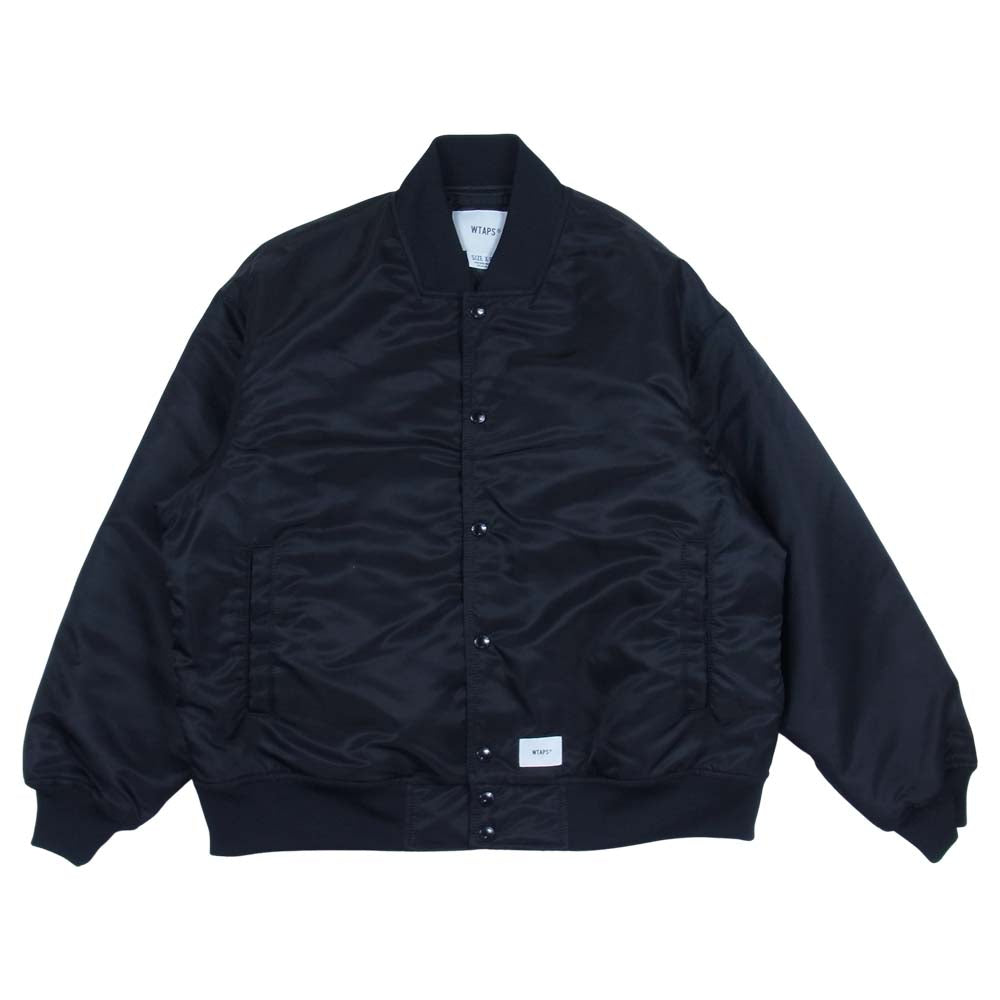 WTAPS ダブルタップス 21AW 212TQDT-JKM01 TEAM JACKET NYLON. TWILL チーム ジャケット ナイロン ツイル クロスボーン 刺繍 ブラック系 2【美品】【中古】