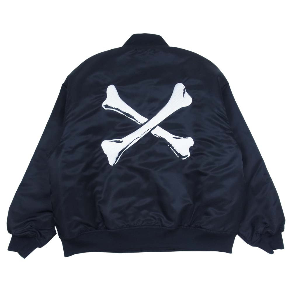 WTAPS ダブルタップス 21AW 212TQDT-JKM01 TEAM JACKET NYLON. TWILL チーム ジャケット ナイロン ツイル クロスボーン 刺繍 ブラック系 2【美品】【中古】