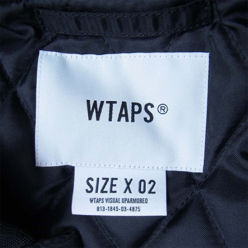 WTAPS ダブルタップス 21AW 212TQDT-JKM01 TEAM JACKET NYLON. TWILL チーム ジャケット ナイロン ツイル クロスボーン 刺繍 ブラック系 2【美品】【中古】