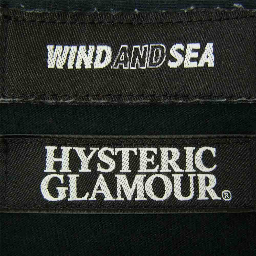HYSTERIC GLAMOUR ヒステリックグラマー 19AW 02193ZA04 WIND AND SEA ウィンダンシー WDS-HYS-04 ロゴ プリント 長袖 Tシャツ ブラック系 L【中古】