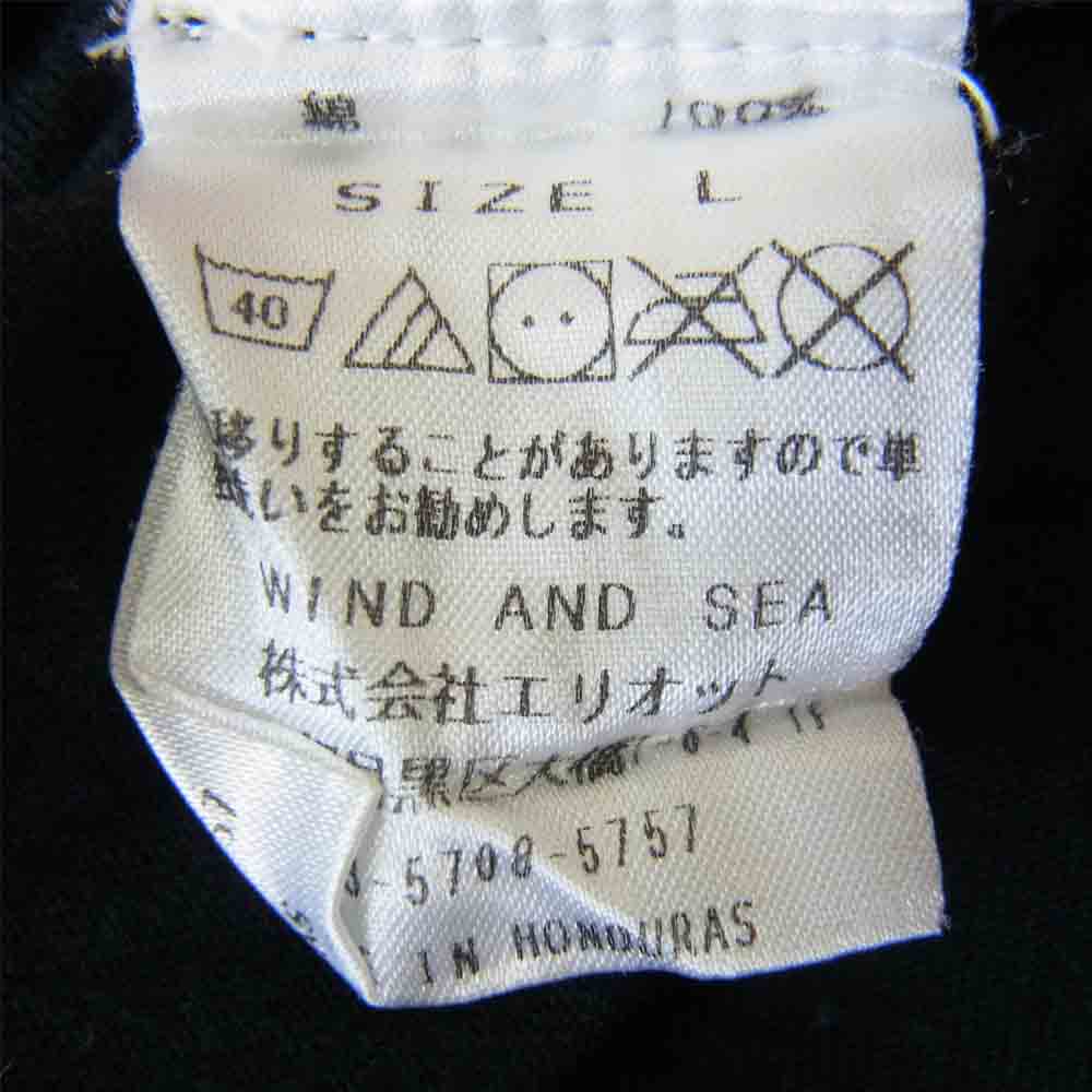 HYSTERIC GLAMOUR ヒステリックグラマー 19AW 02193ZA04 WIND AND SEA ウィンダンシー WDS-HYS-04 ロゴ プリント 長袖 Tシャツ ブラック系 L【中古】