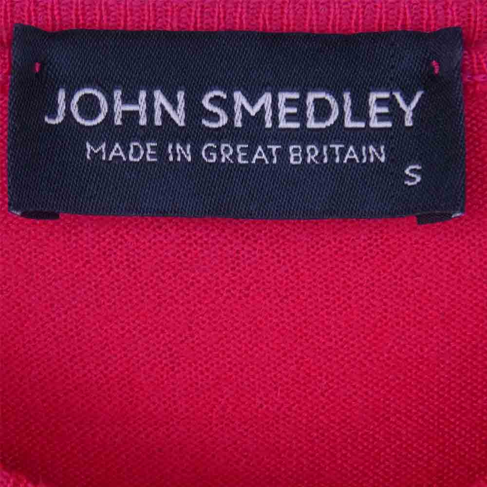JOHN SMEDLEY ジョンスメドレー 国内正規 エクストラファインメリノウール Vネック ニット イギリス製 ピンク系 S【中古】