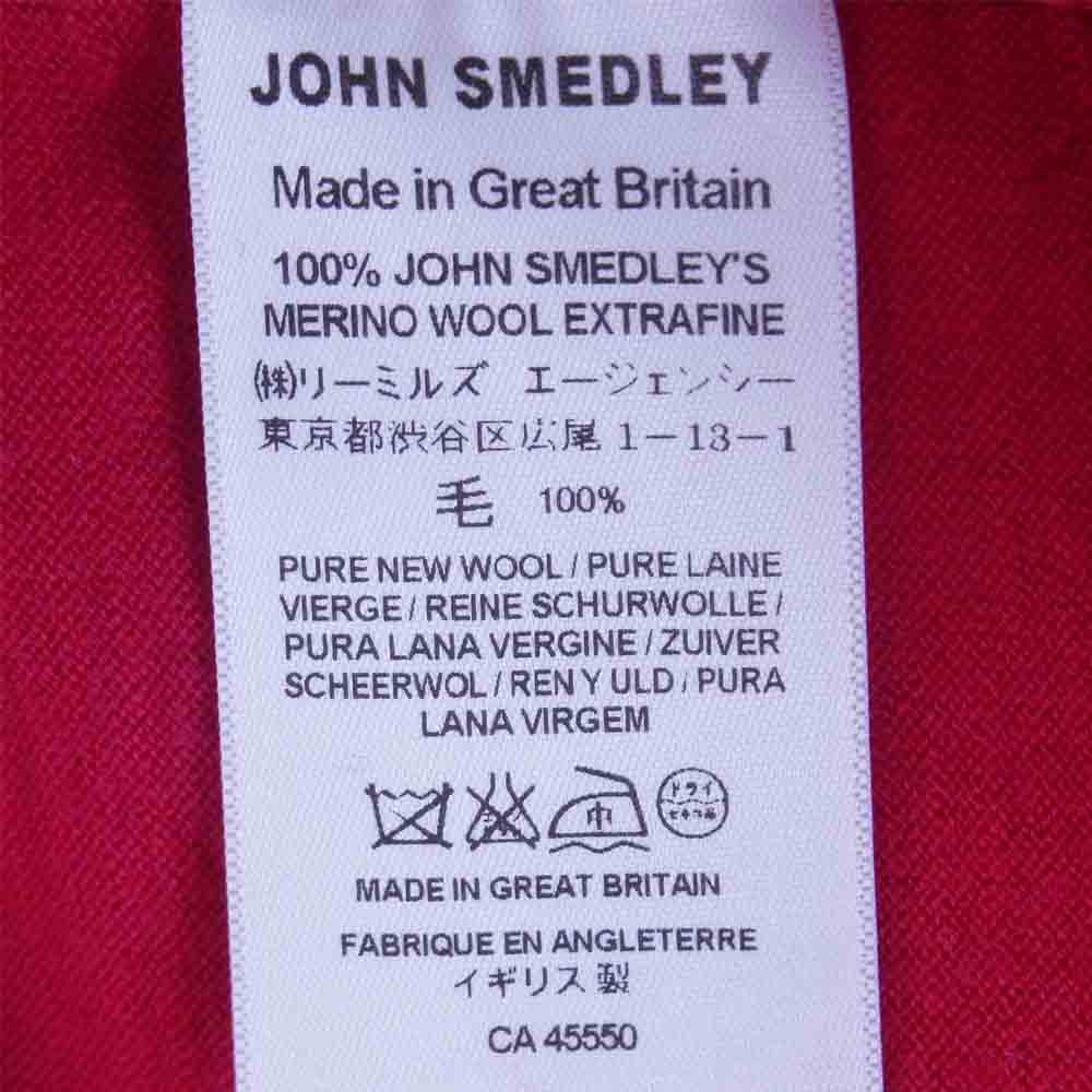 JOHN SMEDLEY ジョンスメドレー 国内正規 エクストラファインメリノウール Vネック ニット イギリス製 ピンク系 S【中古】