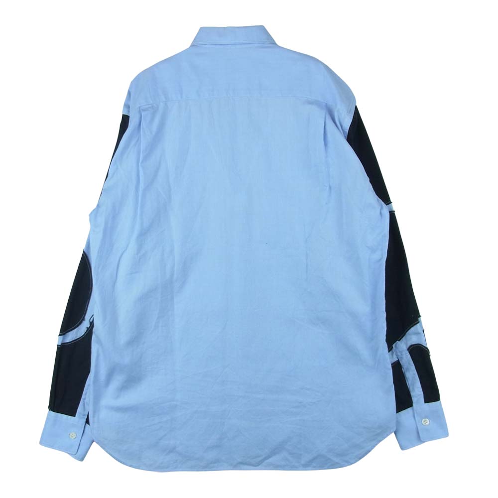 COMME des GARCONS コムデギャルソン SHIRT W20031 袖パッチワーク 長袖 シャツ フランス製 ライトブルー系 XS【中古】
