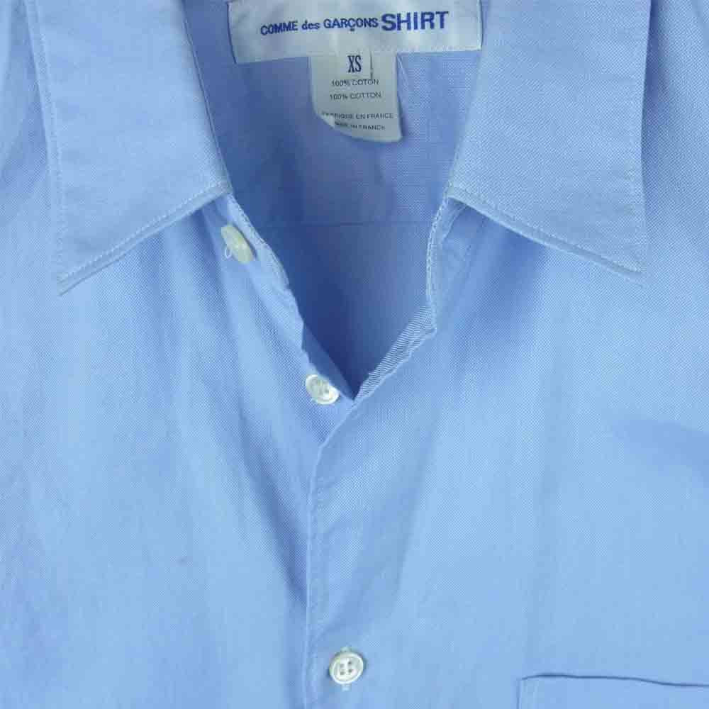 COMME des GARCONS コムデギャルソン SHIRT W20031 袖パッチワーク 長袖 シャツ フランス製 ライトブルー系 XS【中古】