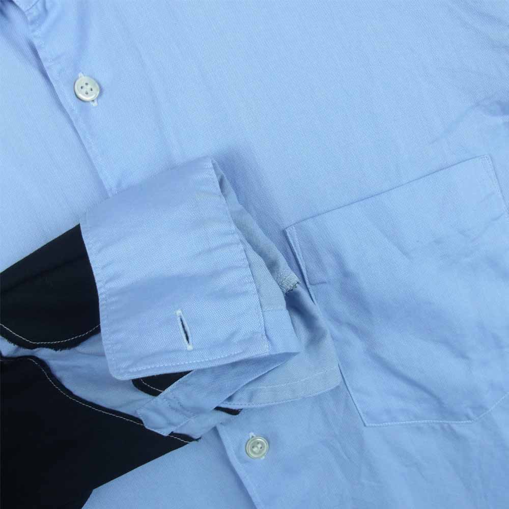 COMME des GARCONS コムデギャルソン SHIRT W20031 袖パッチワーク 長袖 シャツ フランス製 ライトブルー系 XS【中古】