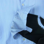 COMME des GARCONS コムデギャルソン SHIRT W20031 袖パッチワーク 長袖 シャツ フランス製 ライトブルー系 XS【中古】
