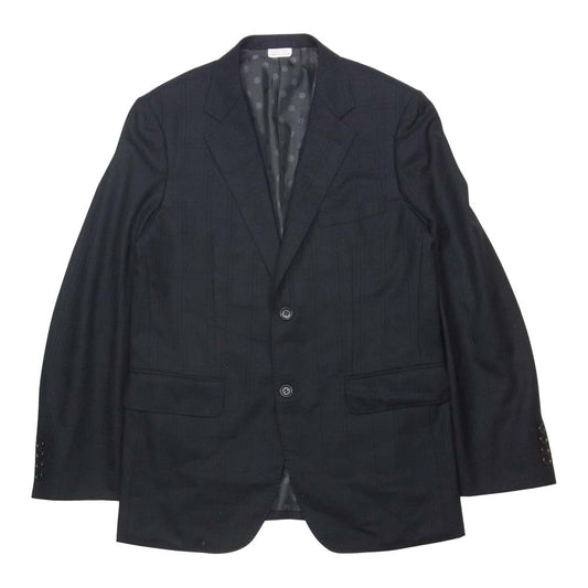 COMME des GARCONS コムデギャルソン AD2019 DD-J005 HOMME DEUX オムドゥ 裏地ドット チェック柄 2B テーラード ジャケット ブラック系 M【美品】【中古】