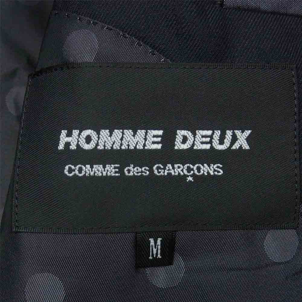 COMME des GARCONS コムデギャルソン AD2019 DD-J005 HOMME DEUX オムドゥ 裏地ドット チェック柄 2B テーラード ジャケット ブラック系 M【美品】【中古】