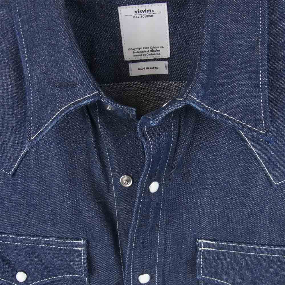 VISVIM ビズビム VS0001821 SOCILA SCULPTURE SHIRT L/S ソーシャルスカルプチャー ウエスタン デニム 長袖 シャツ インディゴブルー系 1【中古】
