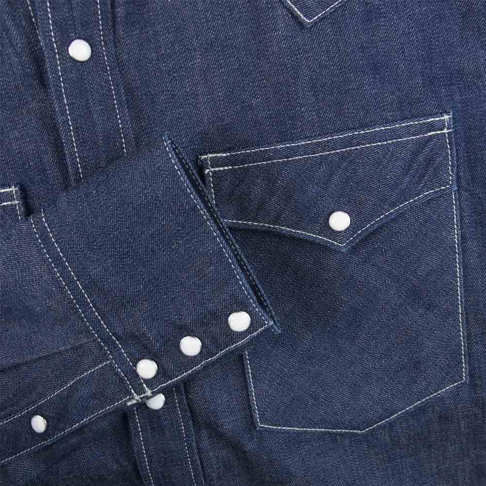 VISVIM ビズビム VS0001821 SOCILA SCULPTURE SHIRT L/S ソーシャルスカルプチャー ウエスタン デニム 長袖 シャツ インディゴブルー系 1【中古】