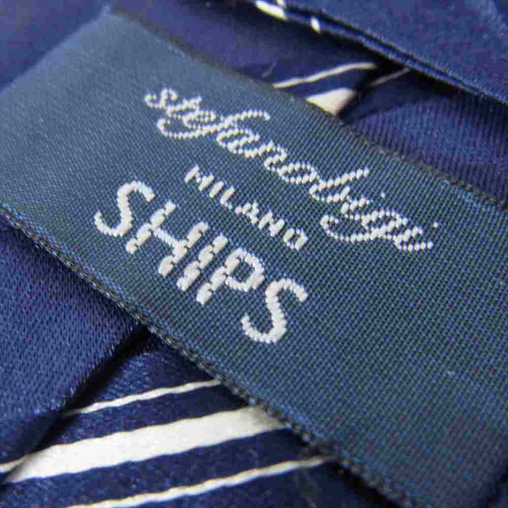 ステファノビジ SHIPS シップス レジメンタル ネクタイ ブルー系【中古】