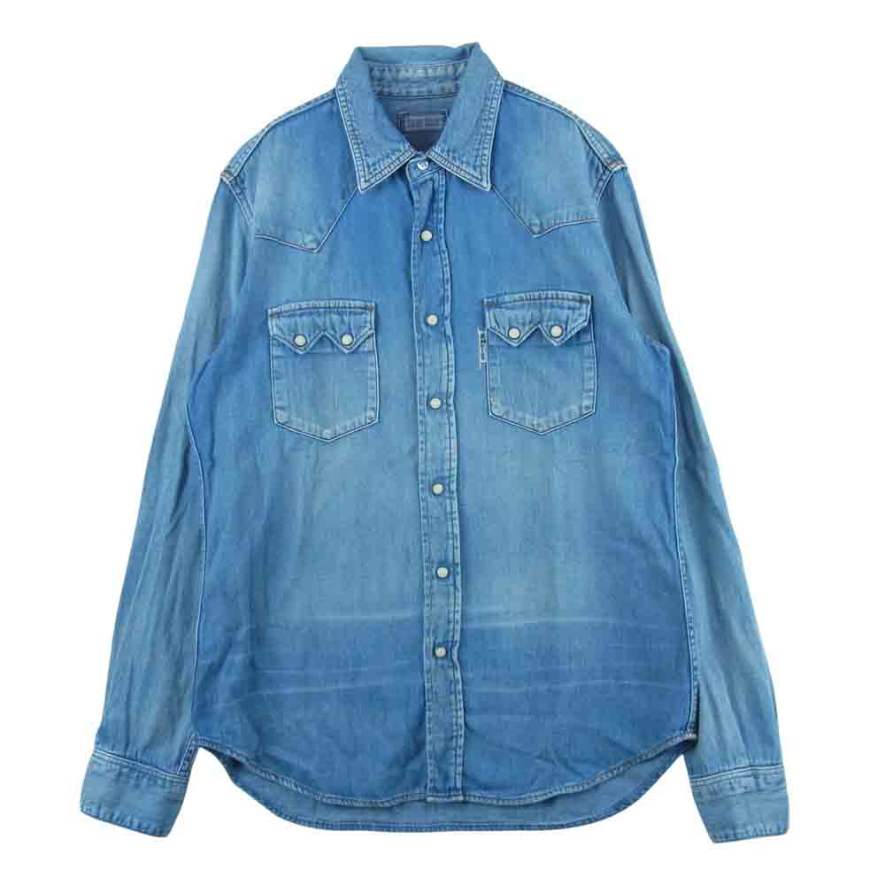 BLUE BLUE ブルーブルー デニム ウエスタン 長袖 シャツ コットン 日本製 インディゴブルー系 3【中古】