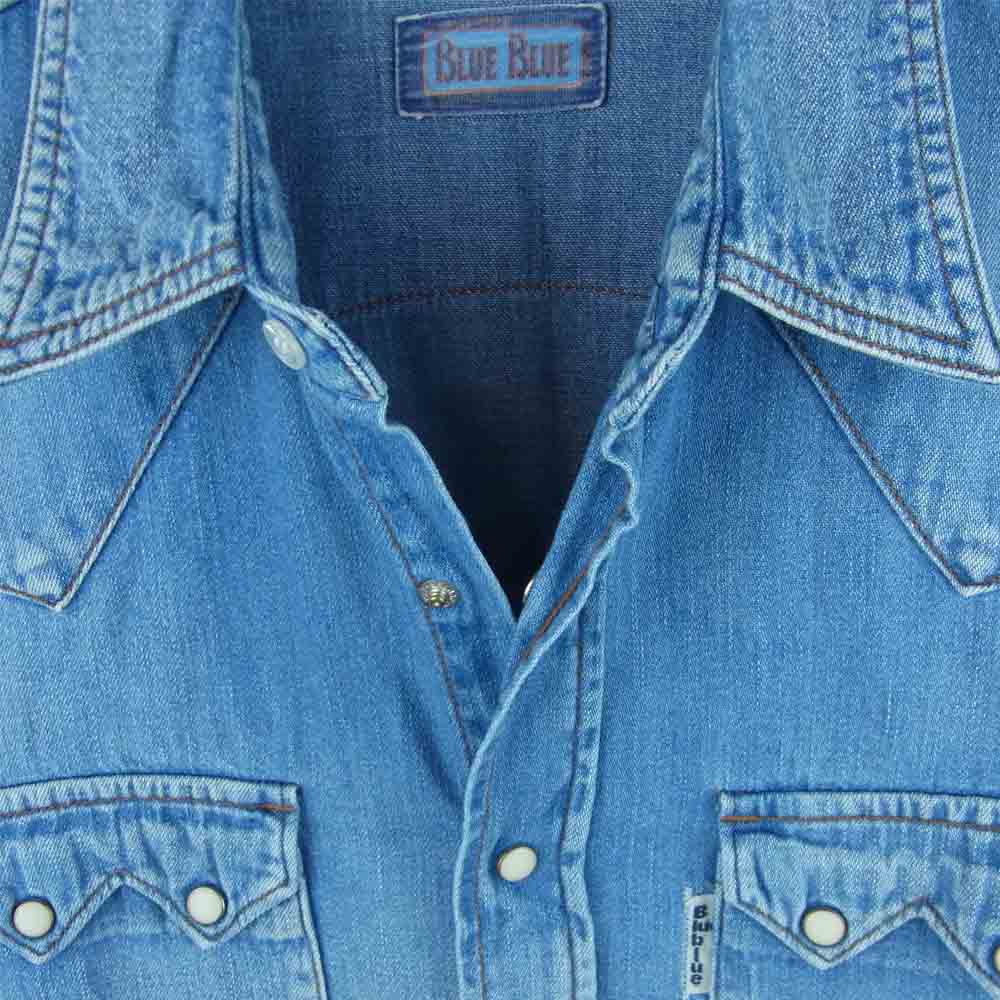 BLUE BLUE ブルーブルー デニム ウエスタン 長袖 シャツ コットン 日本製 インディゴブルー系 3【中古】
