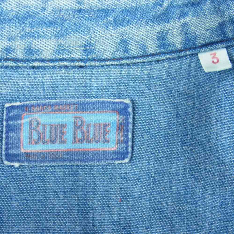 BLUE BLUE ブルーブルー デニム ウエスタン 長袖 シャツ コットン 日本製 インディゴブルー系 3【中古】