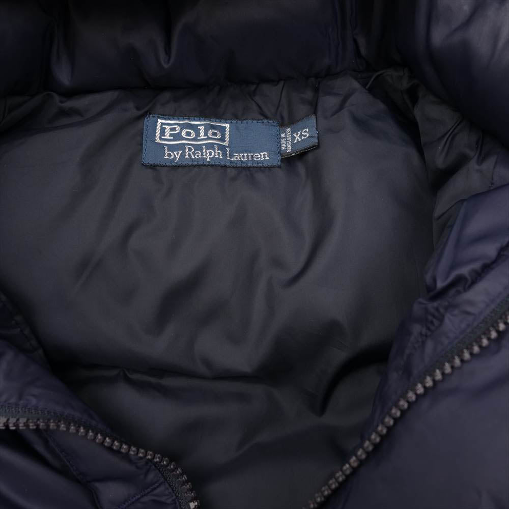 RALPH LAUREN ラルフローレン フード付き ダウン ベスト ネイビー系【中古】