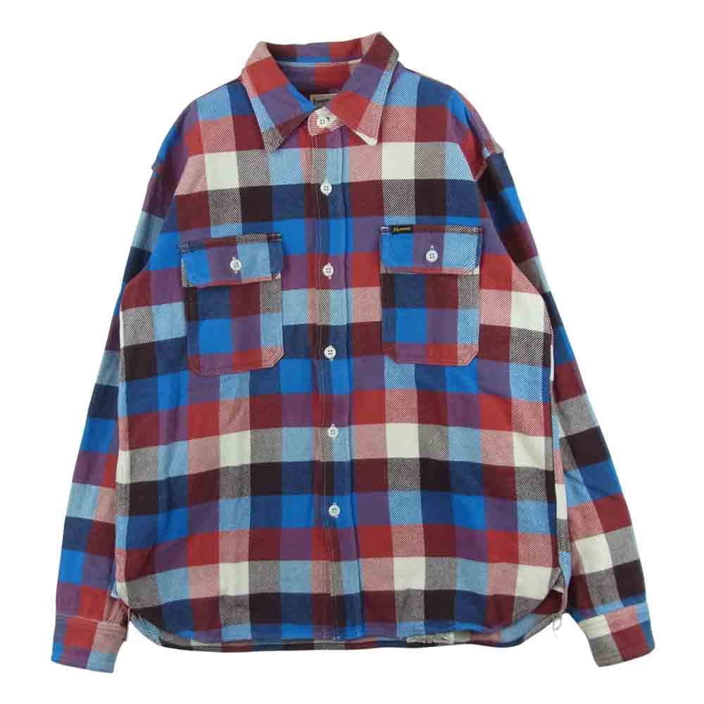 Pherrow's フェローズ ヘビーネル チェック 長袖 ワーク シャツ コットン 日本製 マルチカラー系 40【中古】