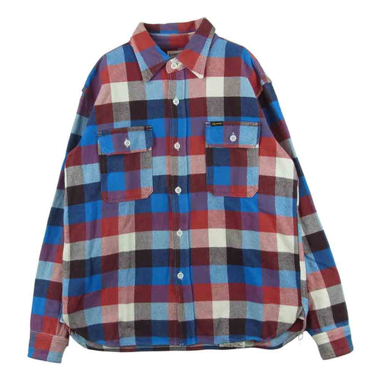 Pherrow's フェローズ ヘビーネル チェック 長袖 ワーク シャツ コットン 日本製 マルチカラー系 40【中古】