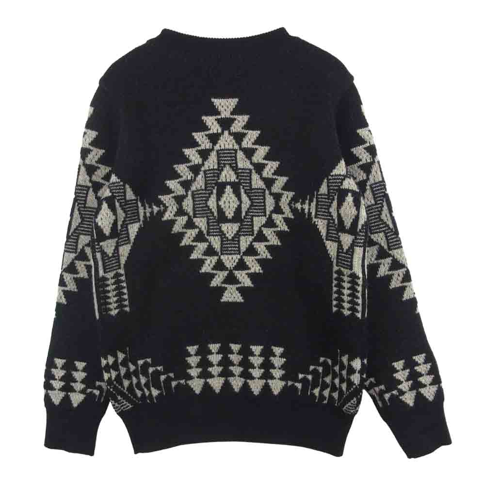 JELADO ジェラード Salem Knit Crew Neck ネイティブ柄 ジャガード クルーネック セーター ニット ブラック系 S【中古】